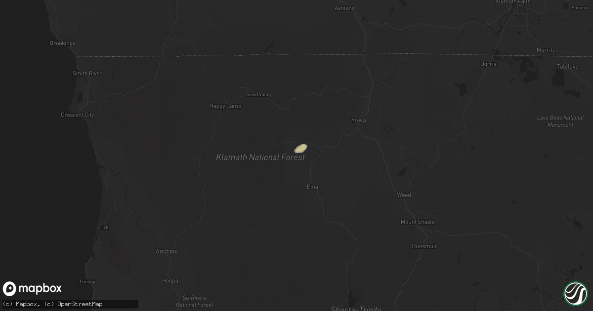 Hail map in Fort Jones, CA on August 26, 2025