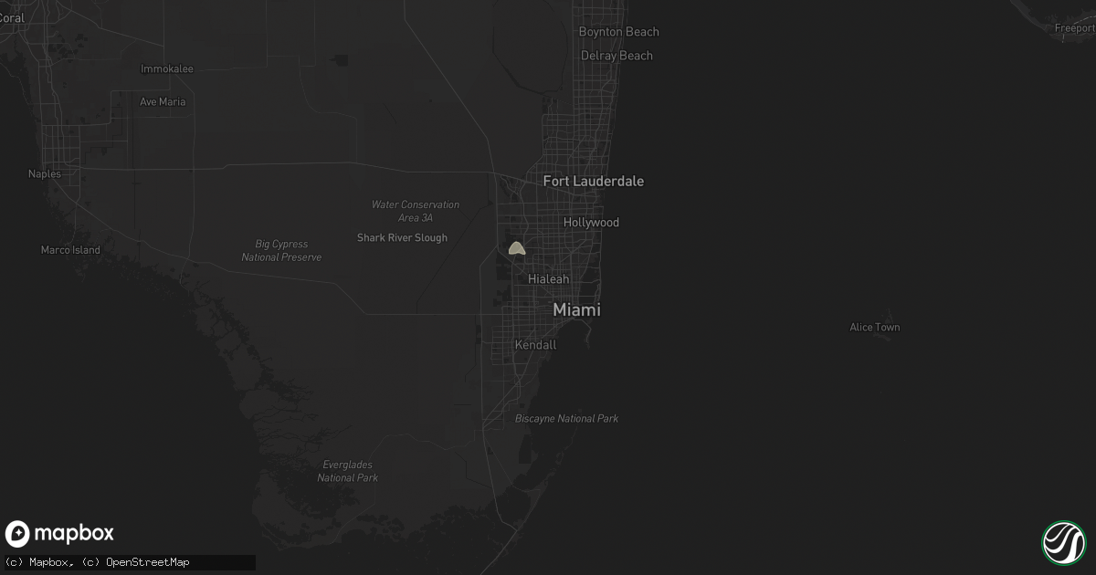 Hail map in Hialeah, FL on August 26, 2025