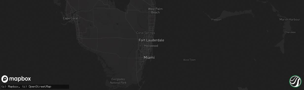 Hail map in Hollywood, FL on August 26, 2025
