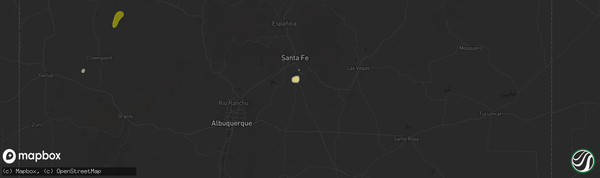 Hail map in Lamy, NM on August 26, 2025