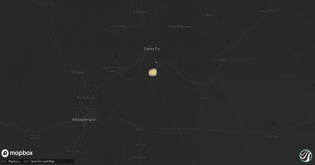 Hail map in Lamy, NM on August 26, 2025