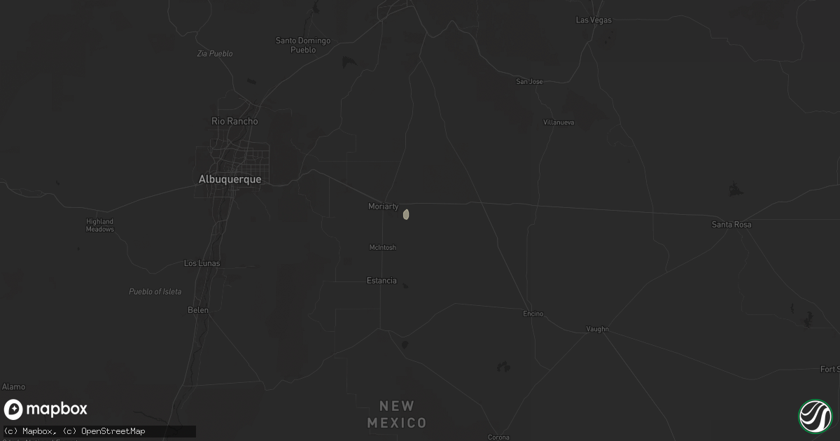 Hail map in Moriarty, NM on August 26, 2025