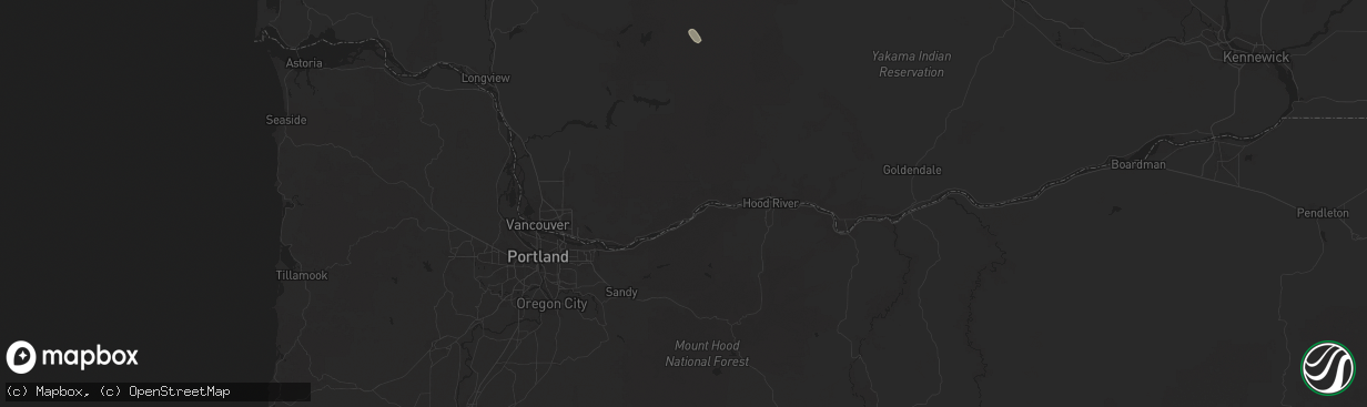 Hail map in Stevenson, WA on August 26, 2025