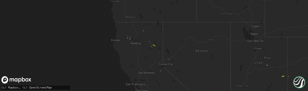 Hail map on August 26, 2025