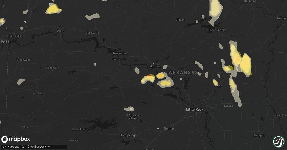 Hail map in Adona, AR on August 26, 2026