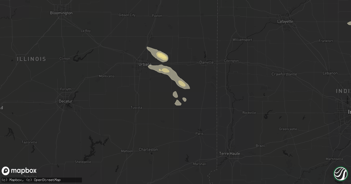 Hail map in Allerton, IL on August 26, 2026
