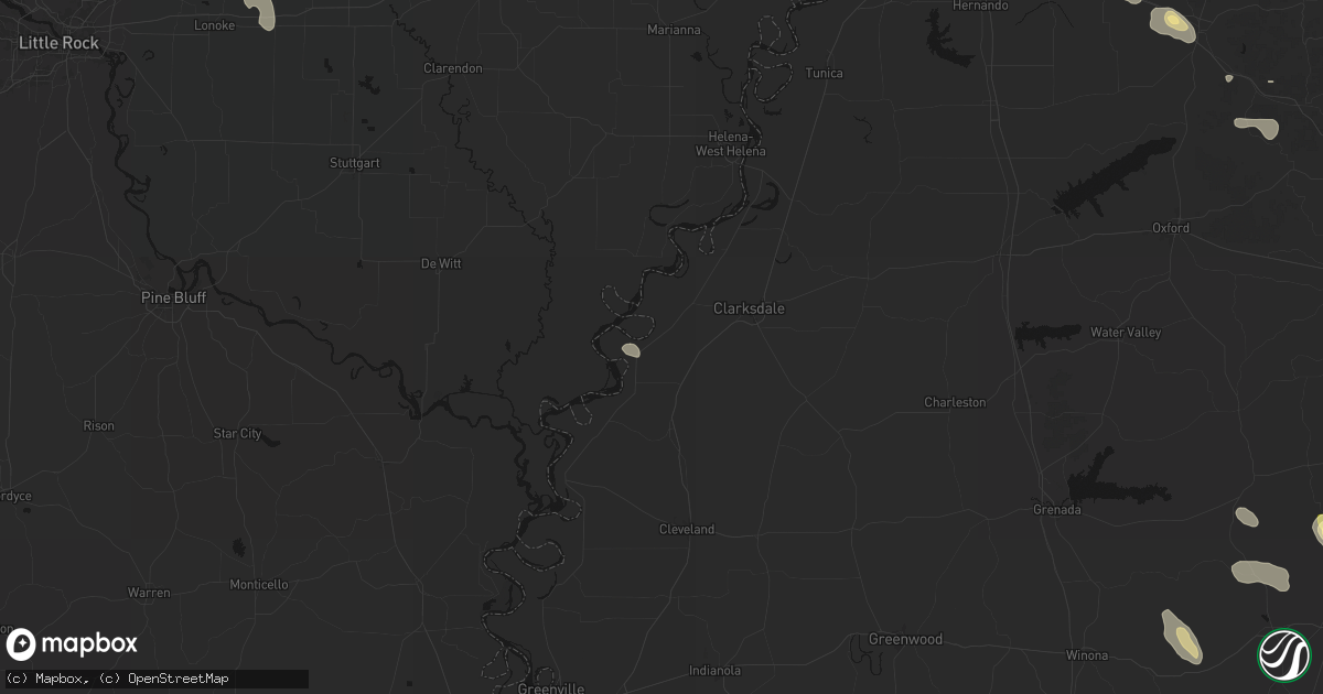 Hail map in Alligator, MS on August 26, 2026