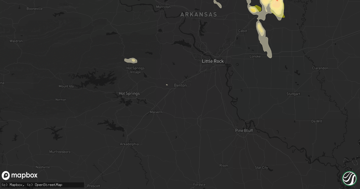 Hail map in Benton, AR on August 26, 2026