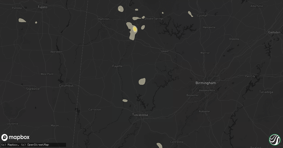 Hail map in Berry, AL on August 26, 2026