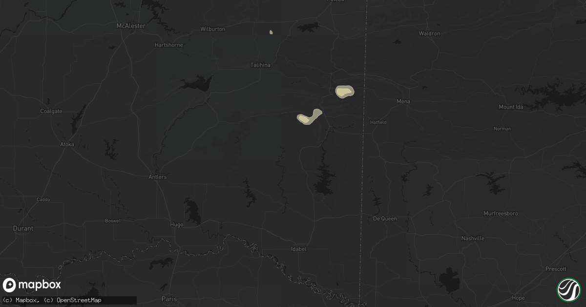 Hail map in Bethel, OK on August 26, 2026