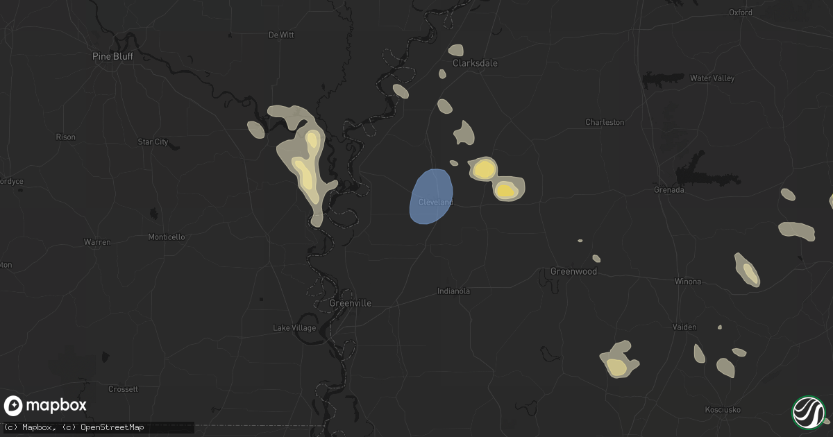 Hail map in Boyle, MS on August 26, 2026