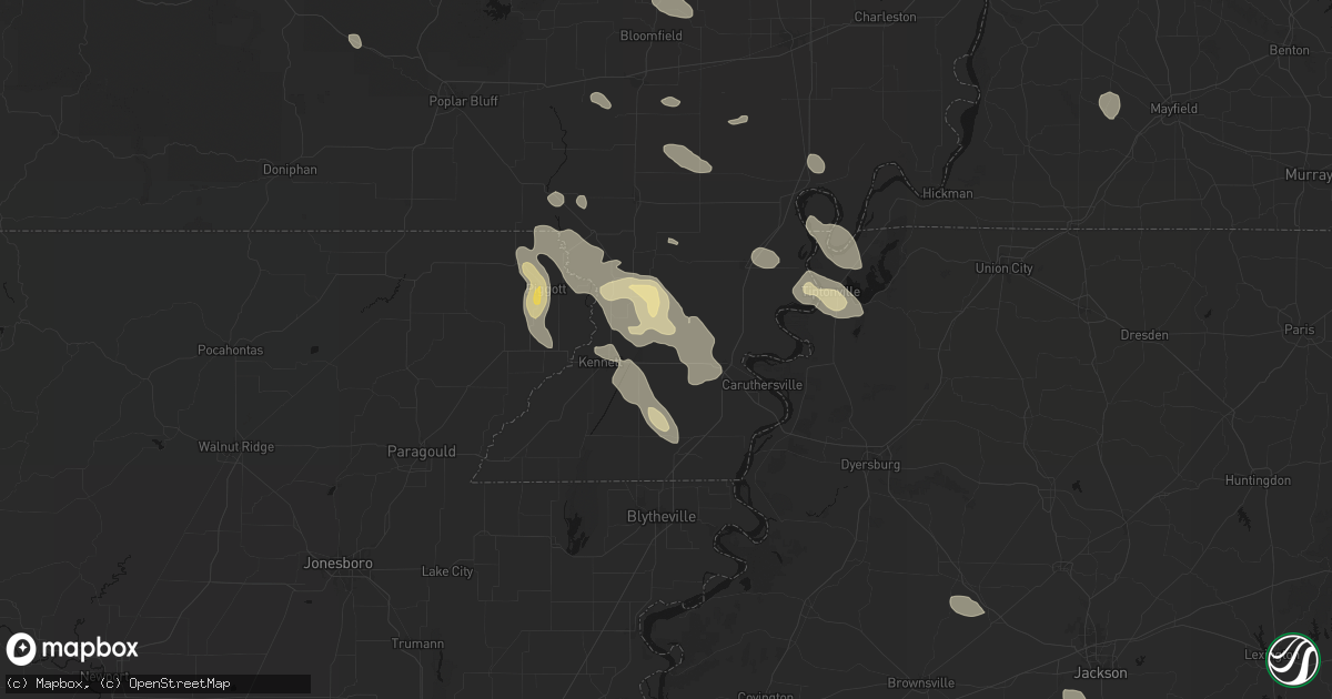 Hail map in Bragg City, MO on August 26, 2026