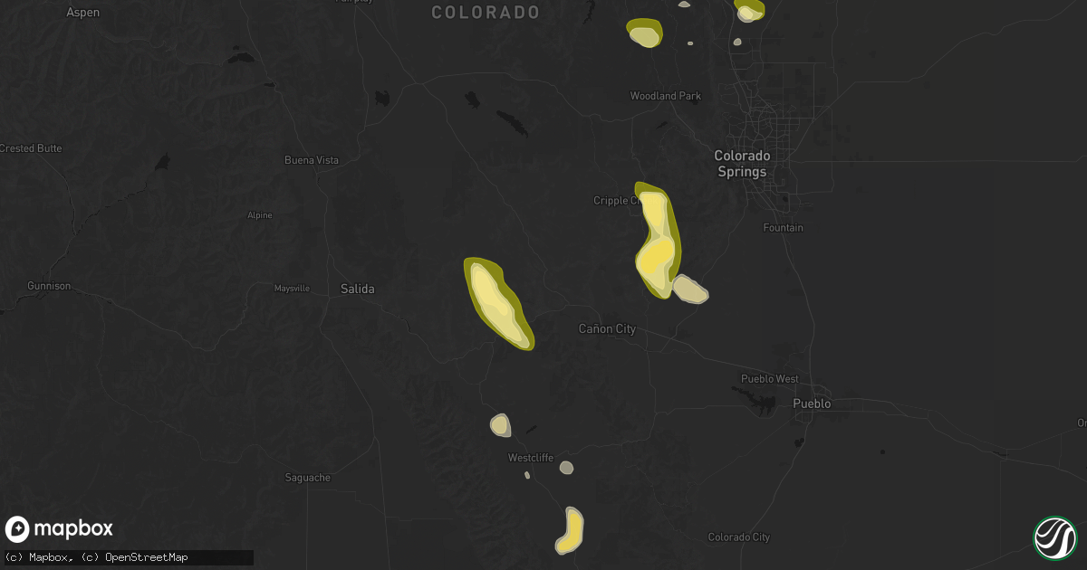 Hail map in Canon City, CO on August 26, 2026