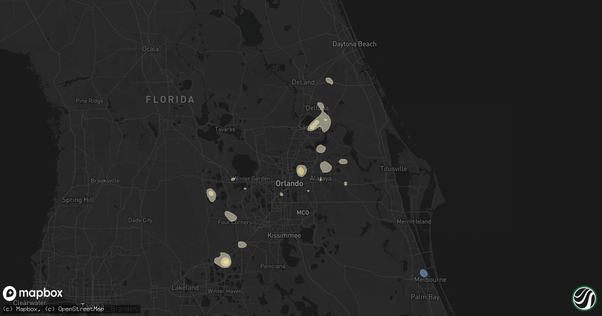 Hail map in Casselberry, FL on August 26, 2026
