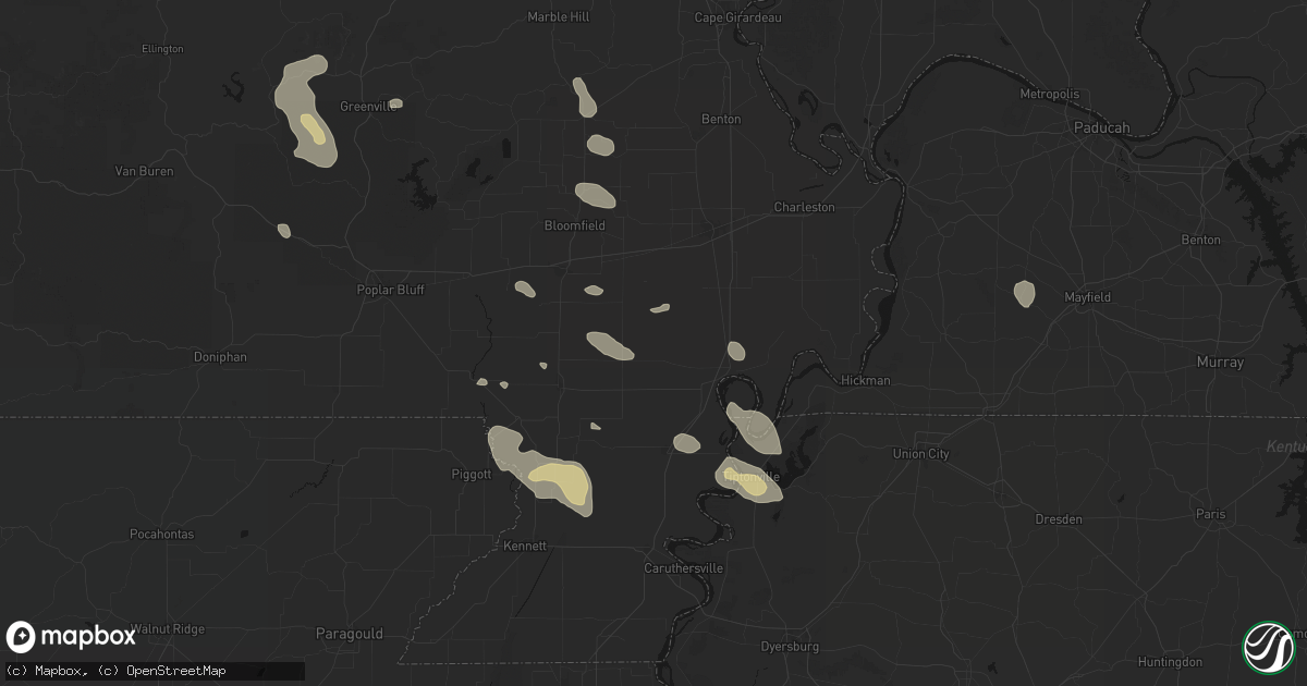 Hail map in Catron, MO on August 26, 2026