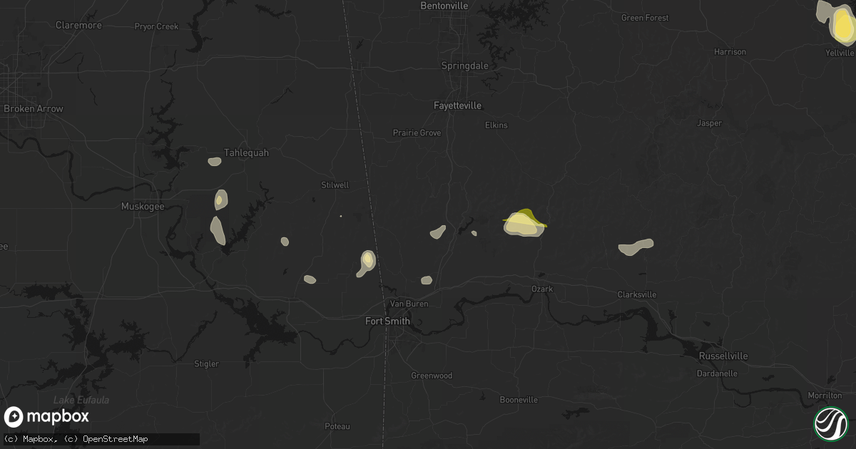Hail map in Chester, AR on August 26, 2026