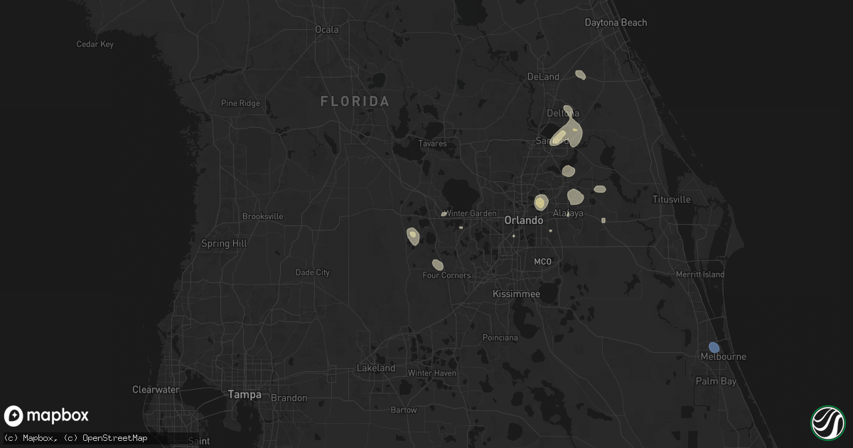 Hail map in Clermont, FL on August 26, 2026