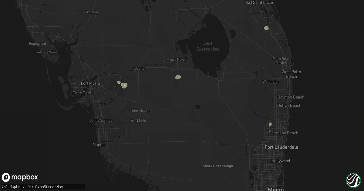 Hail map in Clewiston, FL on August 26, 2026