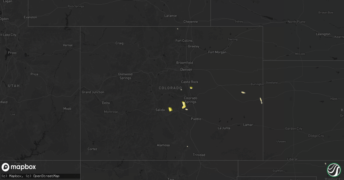 Hail map in Colorado on August 26, 2026