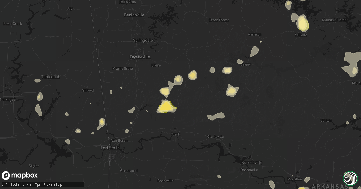 Hail map in Combs, AR on August 26, 2026