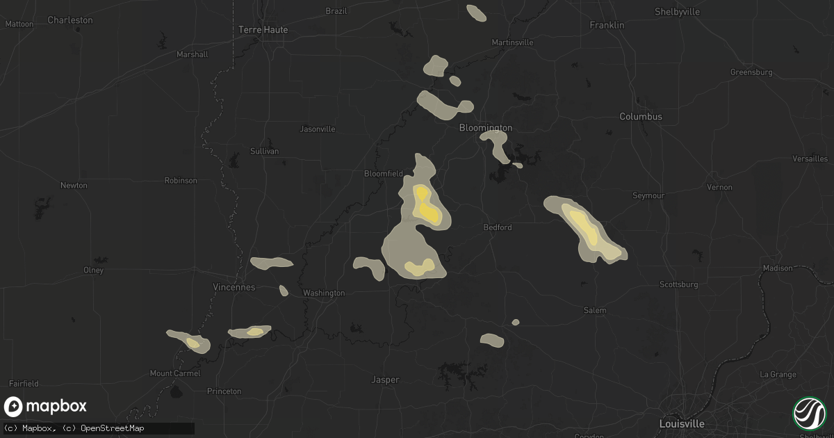 Hail map in Crane, IN on August 26, 2026