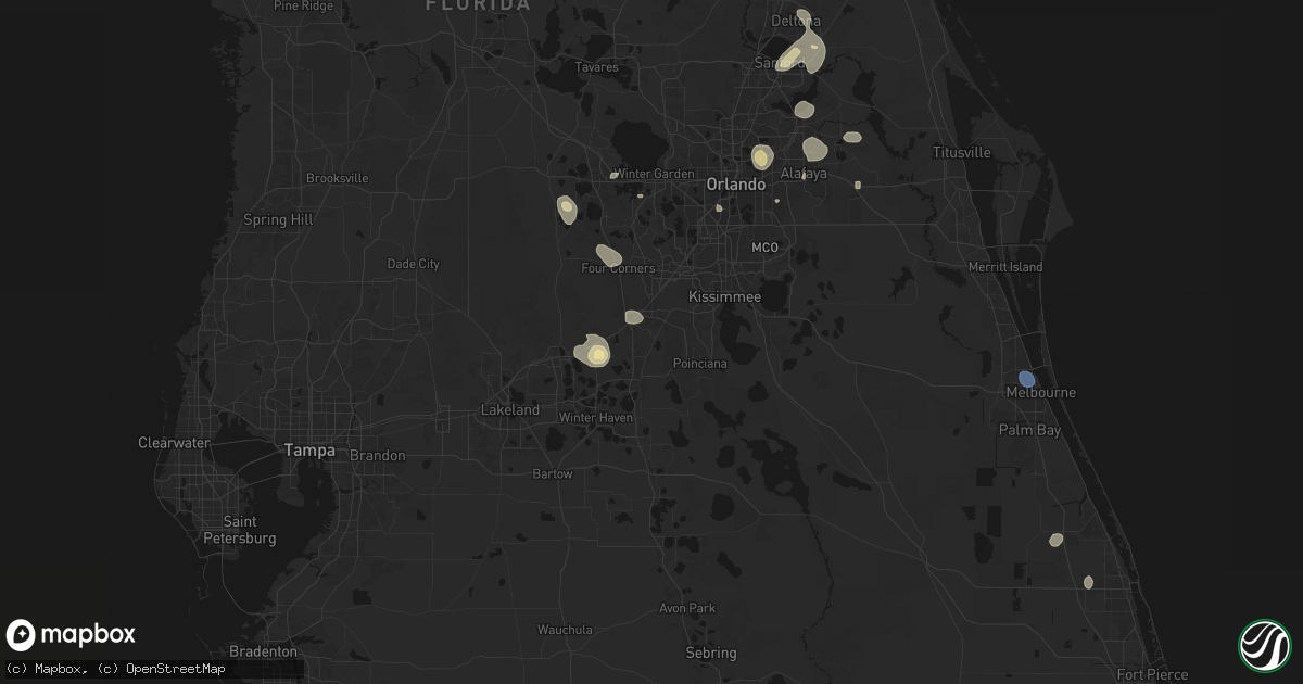 Hail map in Davenport, FL on August 26, 2026