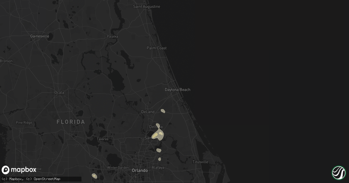 Hail map in Daytona Beach, FL on August 26, 2026