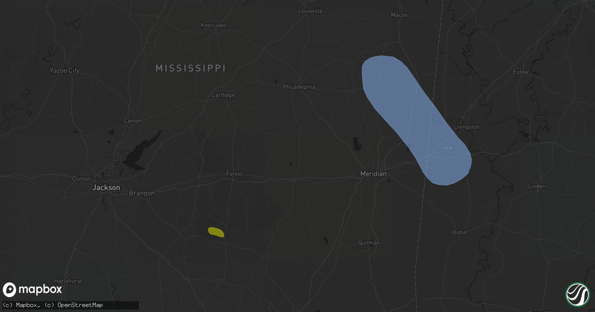 Hail map in Decatur, MS on August 26, 2026