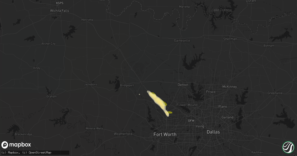 Hail map in Decatur, TX on August 26, 2026