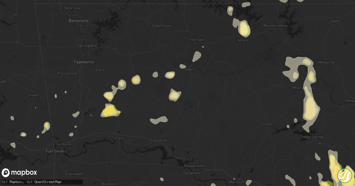 Hail map in Deer, AR on August 26, 2026
