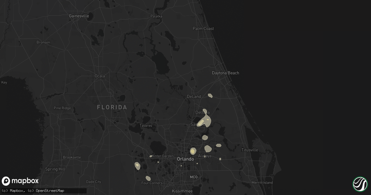 Hail map in Deland, FL on August 26, 2026