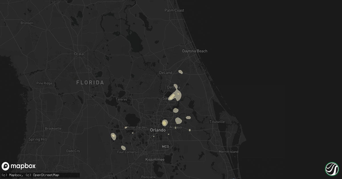 Hail map in Deltona, FL on August 26, 2026