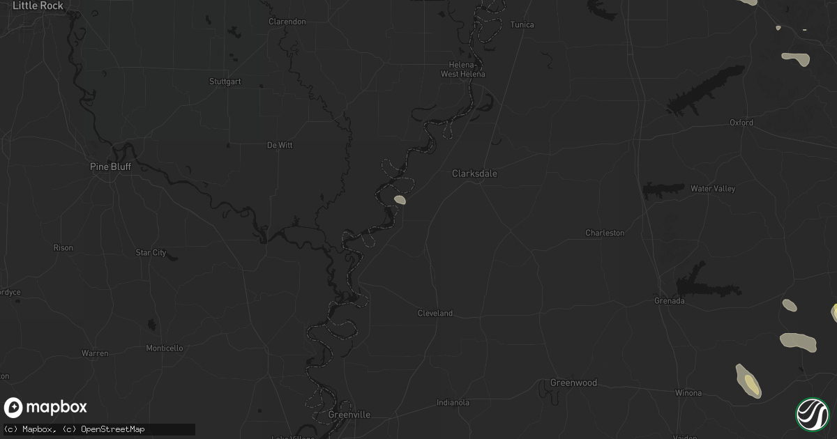 Hail map in Duncan, MS on August 26, 2026