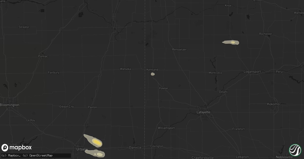Hail map in Earl Park, IN on August 26, 2026