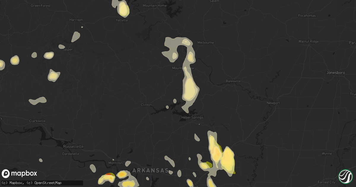 Hail map in Edgemont, AR on August 26, 2026