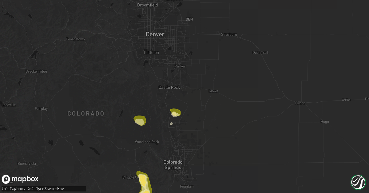 Hail map in Franktown, CO on August 26, 2026