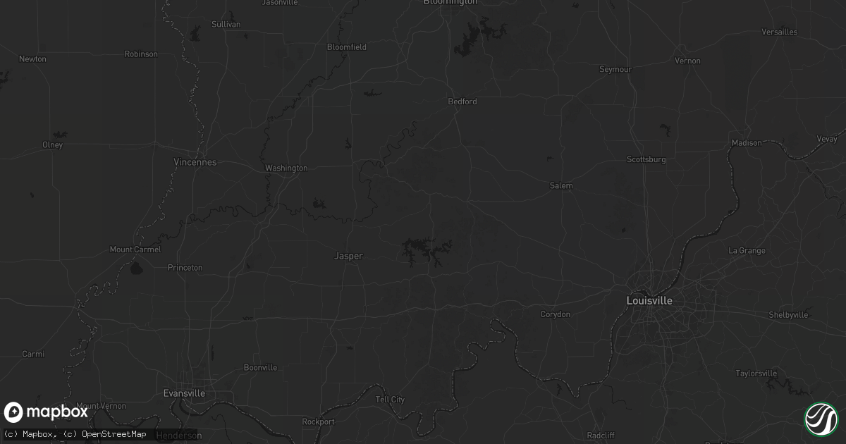 Hail map in French Lick, IN on August 26, 2026