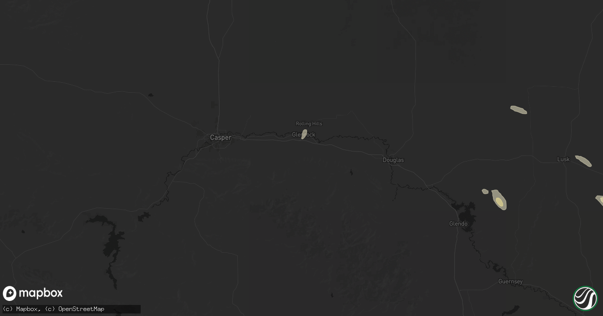 Hail map in Glenrock, WY on August 26, 2026