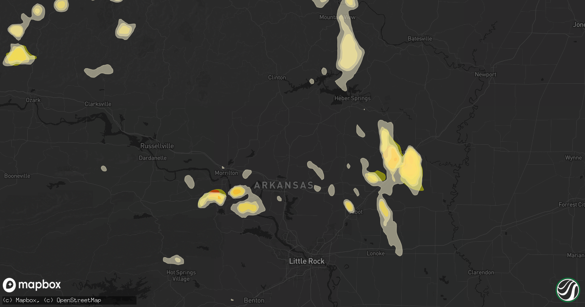 Hail map in Greenbrier, AR on August 26, 2026