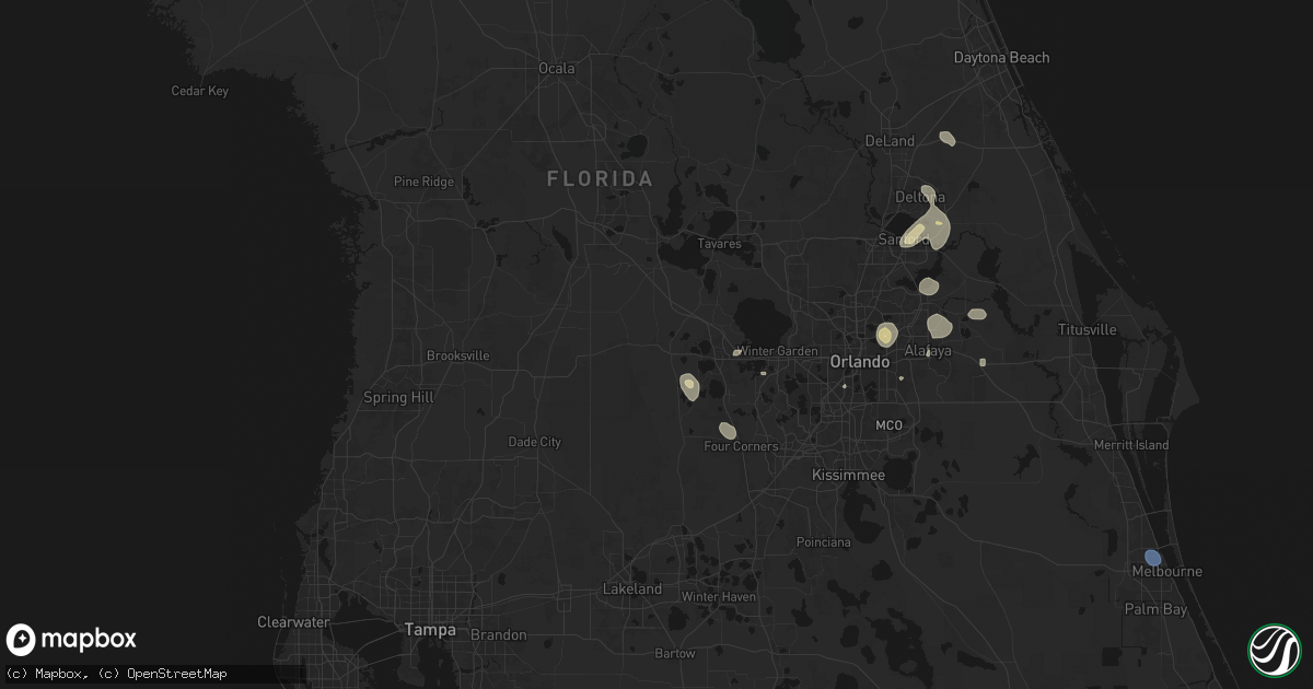 Hail map in Groveland, FL on August 26, 2026