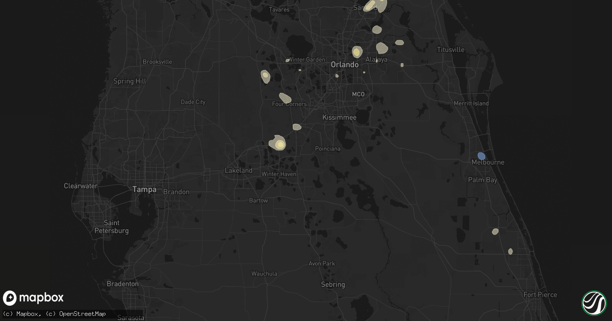Hail map in Haines City, FL on August 26, 2026