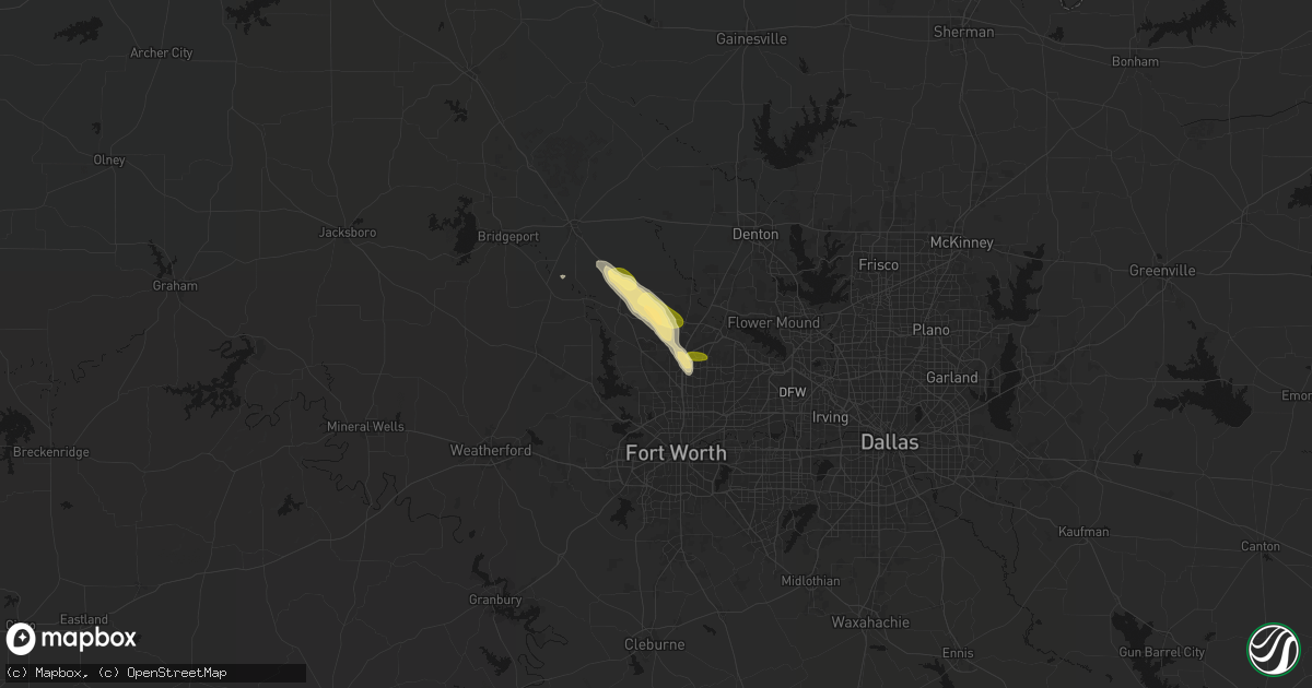 Hail map in Haslet, TX on August 26, 2026