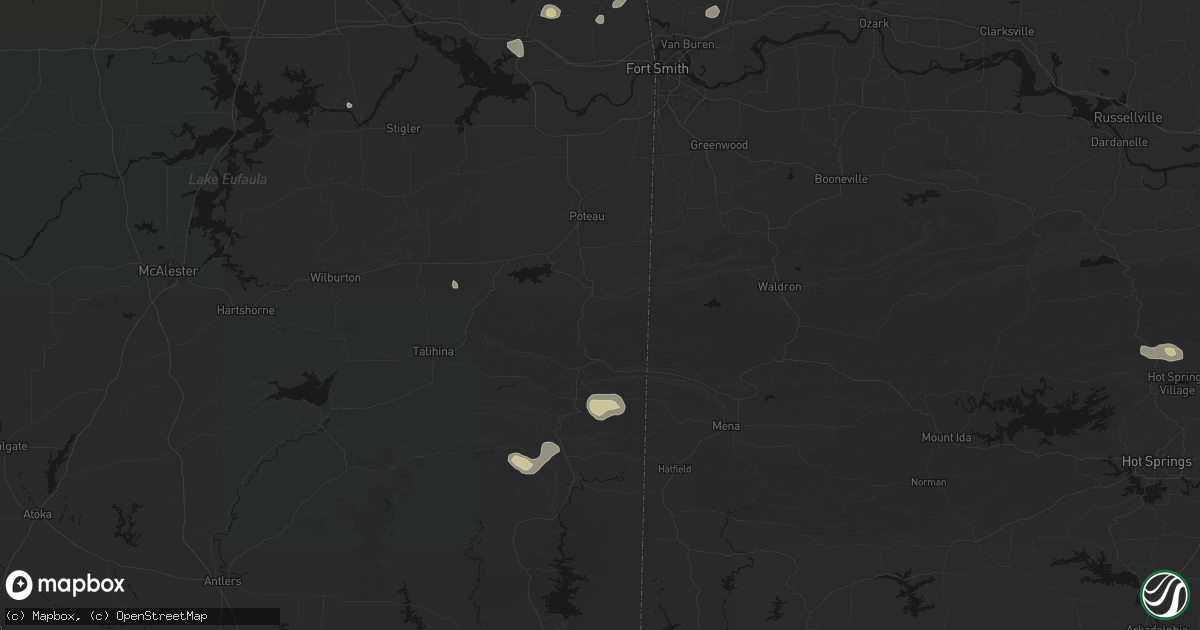 Hail map in Heavener, OK on August 26, 2026
