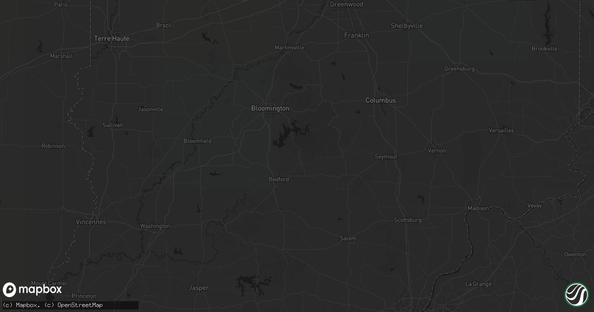 Hail map in Heltonville, IN on August 26, 2026