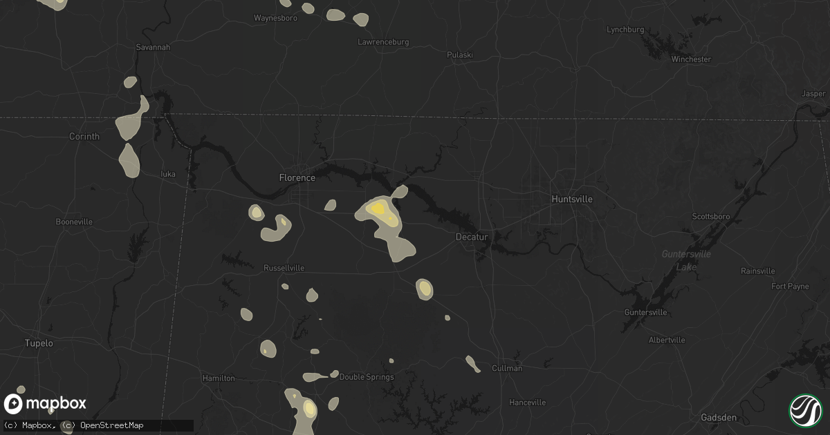 Hail map in Hillsboro, AL on August 26, 2026