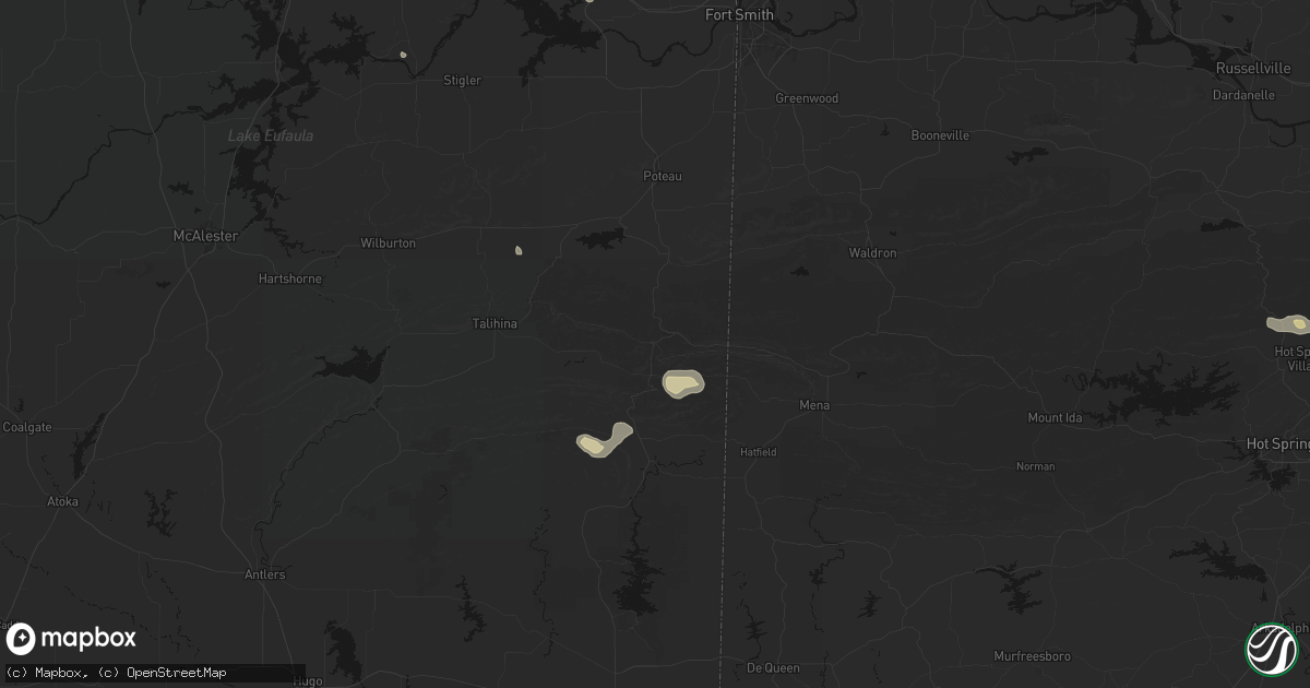 Hail map in Hodgen, OK on August 26, 2026