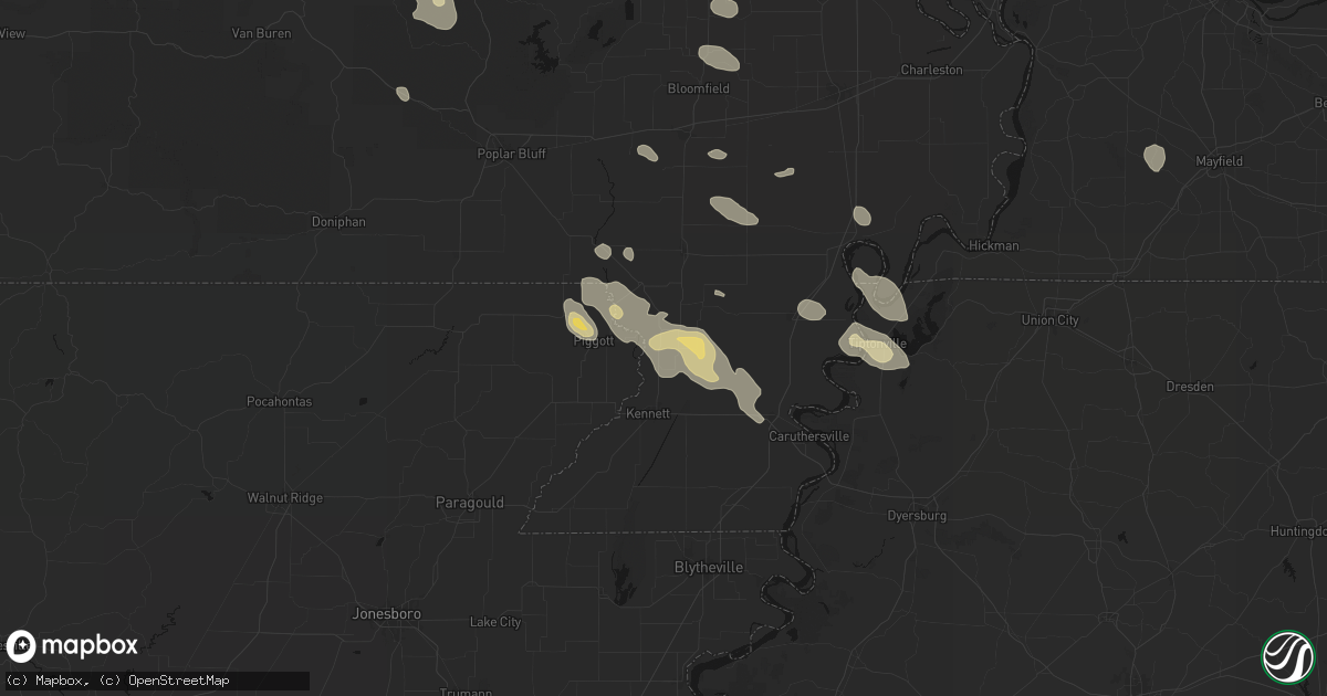 Hail map in Holcomb, MO on August 26, 2026