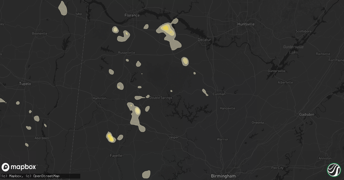 Hail map in Houston, AL on August 26, 2026