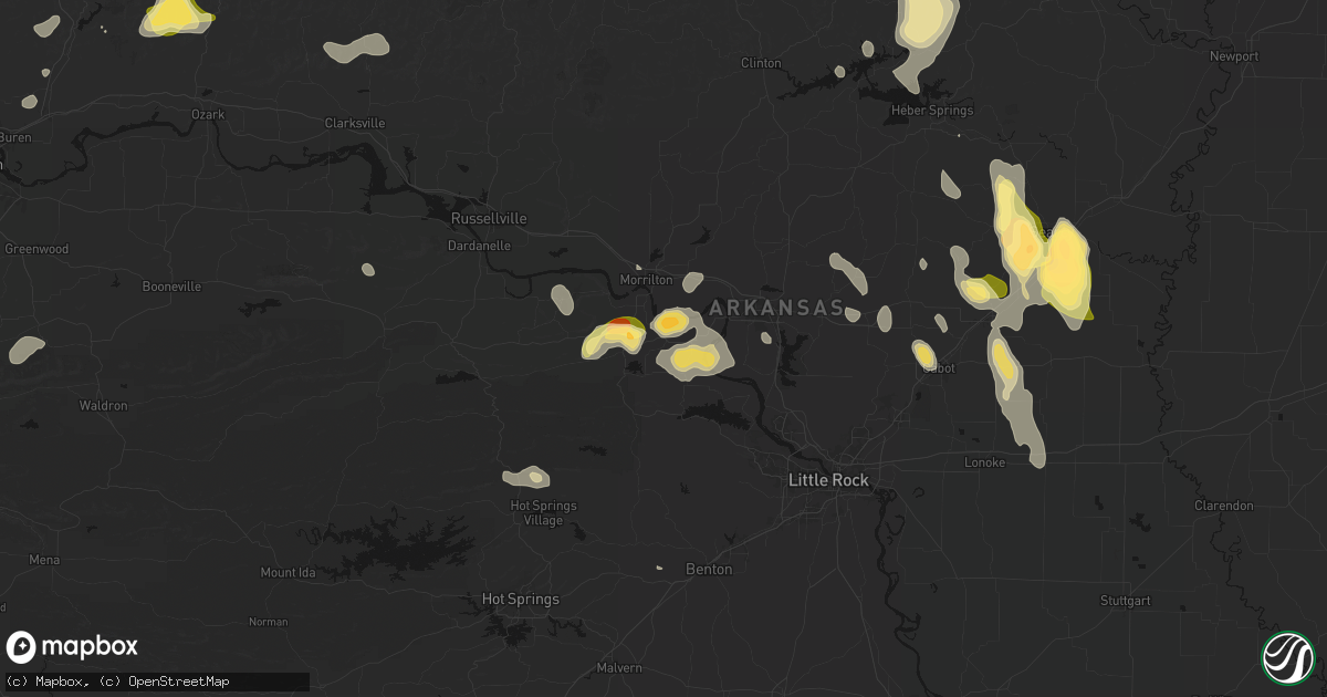 Hail map in Houston, AR on August 26, 2026