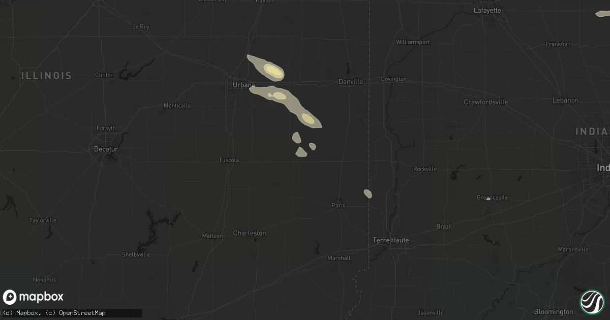 Hail map in Hume, IL on August 26, 2026